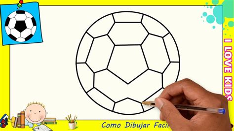 Como dibujar un balón de fútbol FACIL paso a paso para niños y