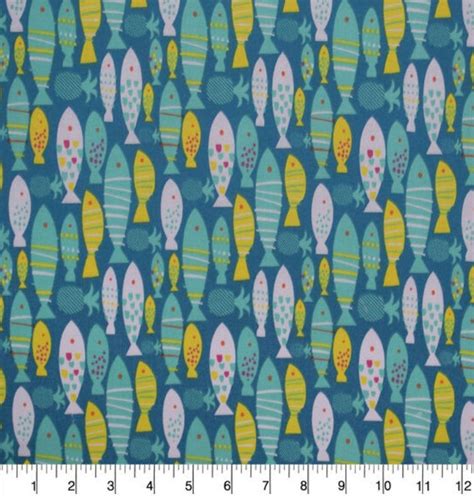 Fish Fabric Cotton Fabric With Fish for Boy Fabric by the Yard Fishing ...