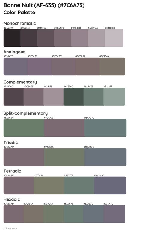 Benjamin Moore Bonne Nuit AF 635 Paint Coordinating Colors And