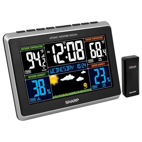 Sharp Weather Station With Easy To Read Color Display Wireless Indoor