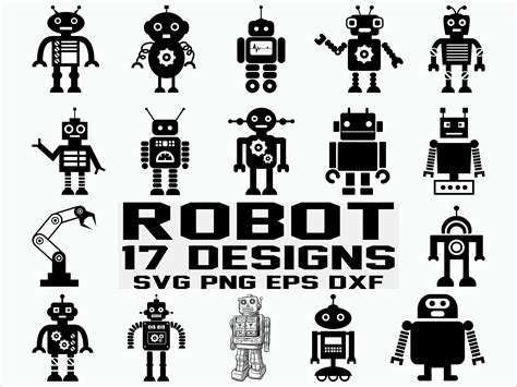 Robot Svg Robot Clipart Cut Files Cricut Silhouette Iron Etsy