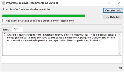 Como Resolver O Erro 0x80040119 Pasta Itens Enviados No Outlook