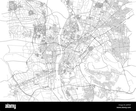 Cairo Map Satellite View Street And City Egypt Stock Vector Image