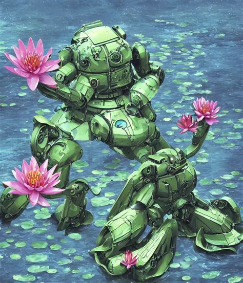 Waterlily Themed Amphibious Zeon Mobile Suit Top Half Stable