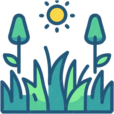 Premium Vector A Grassland Icon Colored Outline