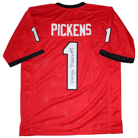 George Pickens Autographed Signed Georgia Bulldogs Custom Red #1 Jersey ...