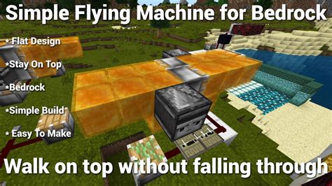 Rideable 2 Way Flying Machine For Bedrock Minecraft Horizontal Youtube