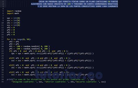 Ciclo For Python Suma De Puntos Sobre Cada Cuadrante Del Plano