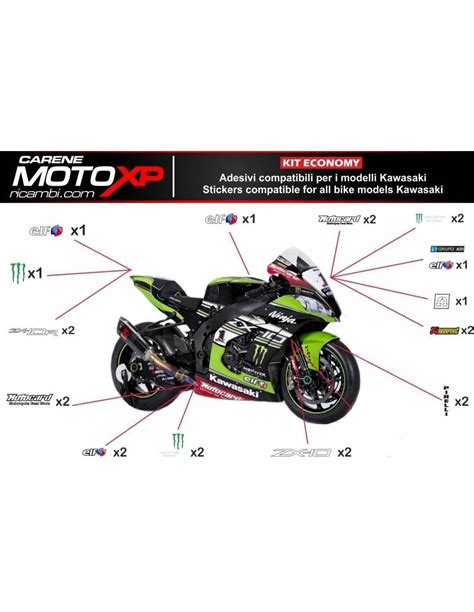 Kit Autocollants Compatible Avec Kawasaki Zx R