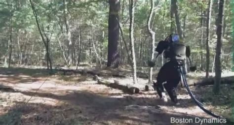 Boston Dynamic's creepy humanoid robot spectacularly slouches through forest - Gearburn