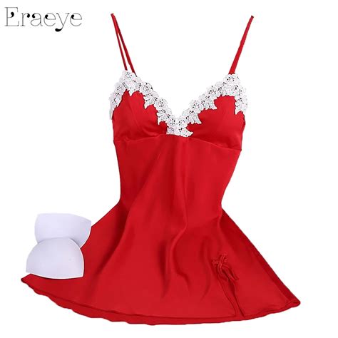 Buy Eraeye Women Sexy Nightdress Faux Silk Baby Dolls