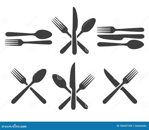 Cutlery Icon Set Stock Vector Illustration Of Dishware