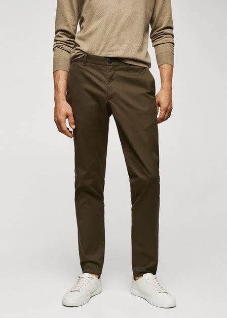 Mango Green Slim Fit Serge Chino Trousers Azadea Uae