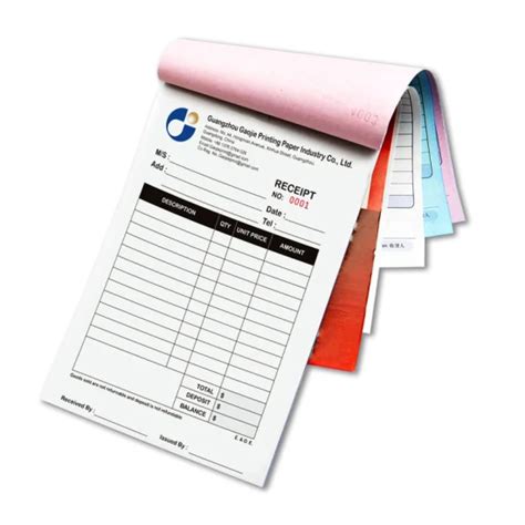 Custom Carbonless Receipt Book Part Carbonless Form Copy Paper And