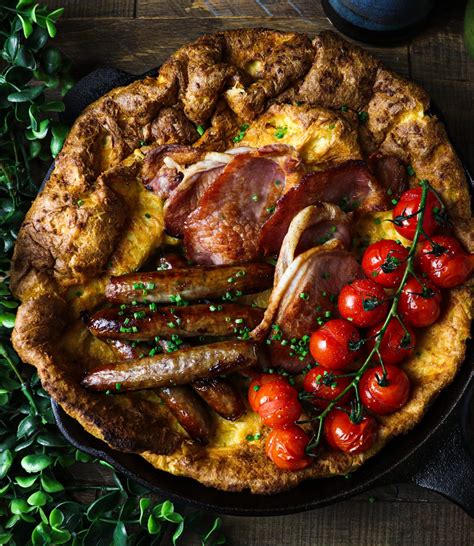 First Breakfast: Savoury Dutch Baby with Tomatoes, Sausages, and Bacon ...