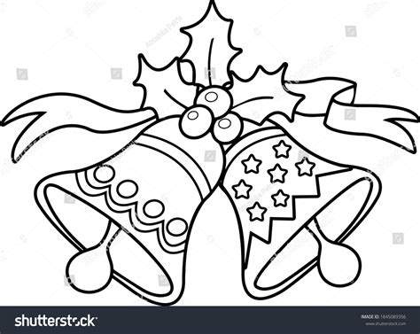 Christmas Bells Jingle Bells Outline Vector Stock Vector Royalty Free