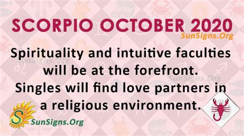 Scorpio October 2020 Horoscope And Monthly Predictions