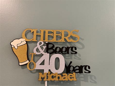 Cheers And Beers Cake Topper With Added Name And Customizable Etsy