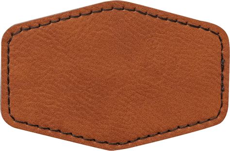 Amazon Hexagon Laserable Leatherette Patch With Adhesive Blank