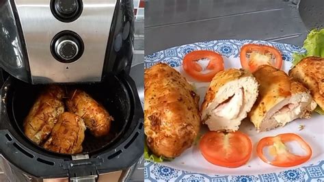 COMO É FÁCIL FAZER PEITO DE FRANGO ASSADO E RECHEADO AIRFRYER SUCULENTO