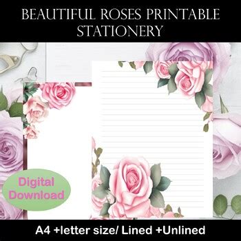 Printable Rose Stationery