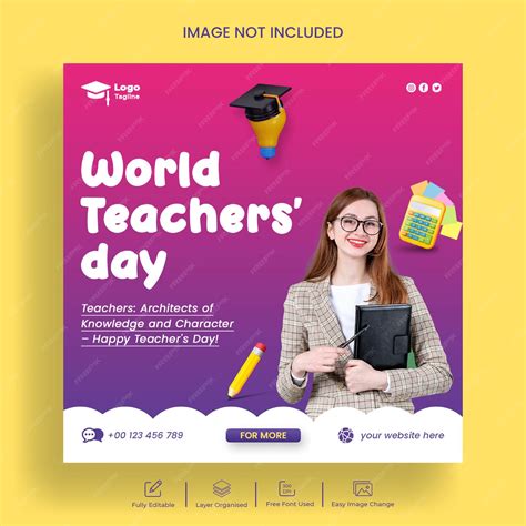 Premium Psd Teachers Day Social Media Post Banner Or School Admission Instagram Post Template