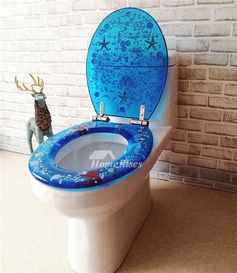 Fancy Seashell Decorative Soft Close Oval Elongated Resin Toilet Seat