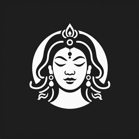 Premium AI Image | illustration of devi line icon in white and black colors devi flat