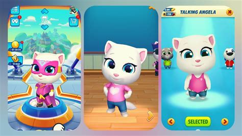 Talking Tom Hero Dash Angela V S Talking Tom Time Rush Angela V S