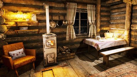 Cozy Rustic Cabin On A Rainy Night Rain Sounds And Crackling Fire For