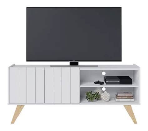 Estante Para Tv Space Matte White Con Puertas De Hasta Pulgadas