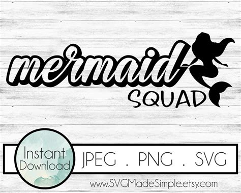 Mermaid Squad Svg For Commercial Use And Instant Download Etsy