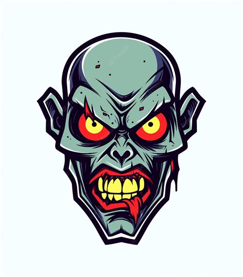 Premium Vector Zombie Head Vector Clip Art Illustration