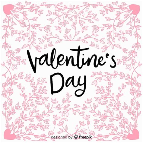 Fondo D A De San Valent N Hojas Vector Gratis