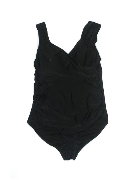 Swimsuits For All Solid Black One Piece Swimsuit Size 22 Plus 73 Off Thredup