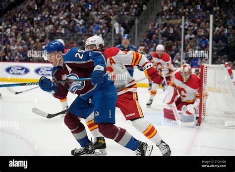 Colorado Avalanche Center Nathan Mackinnon 29 And Calgary Flames