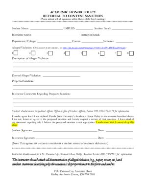 Fillable Online Pc Fsu The Instructor Hsould Attach All Documentation