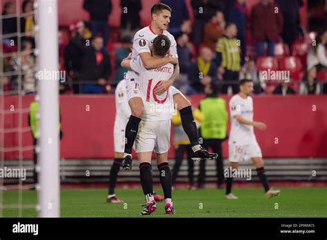 Seville Spain 09th Mar 2023 Erik Lamela 17 Of Sevilla FC Scores