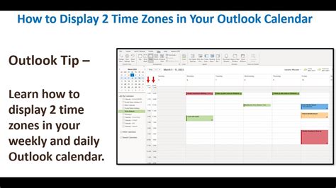 How To Display Time Zones In Your Outlook Calendar Youtube