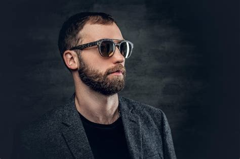 Free Photo Portrait Of Bearded Male In A Suit And Sunglasses