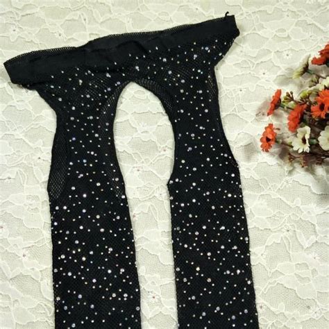 Bas Bas résille Sexy pour femmes nouveaux collants en maille à entrejambe ouvert Lingerie