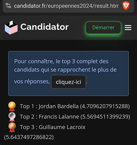 Vu que je savais pas qui choisir j ai passé u test j hésite avec