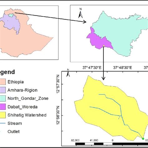 Location Maps Of Shihatig Watershed Download Scientific Diagram