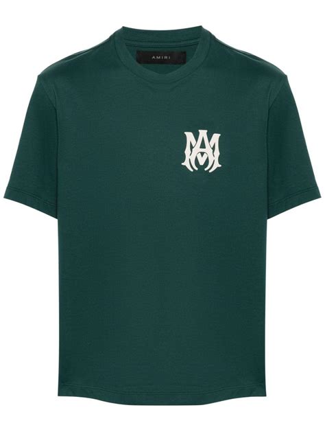 Amiri Logo-stamp Cotton T-shirt in Green for Men | Lyst