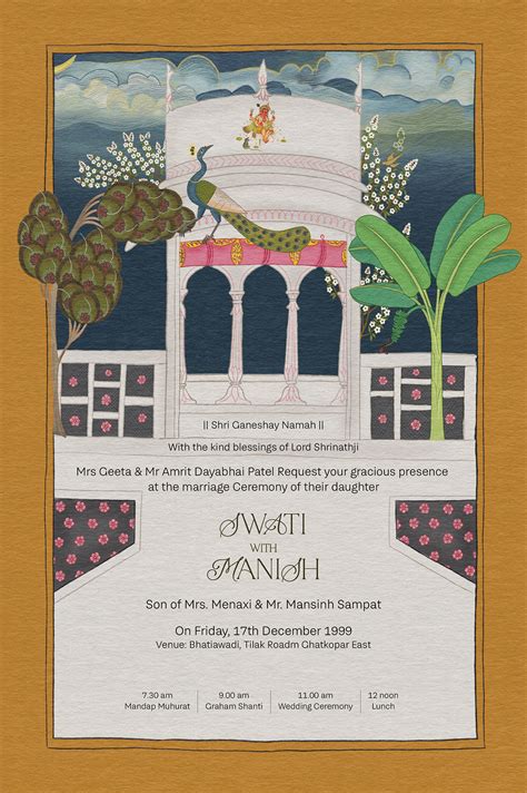 Wedding Invitation Pichwai Indian Miniature Painting On Behance