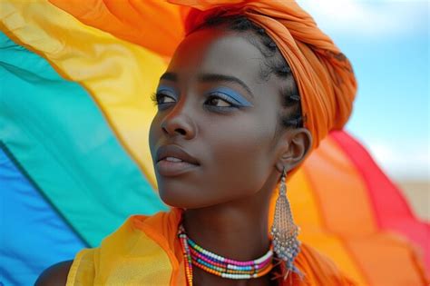 Premium Photo An Afro Brazilian Woman Celebrating Gay Pride Portrait