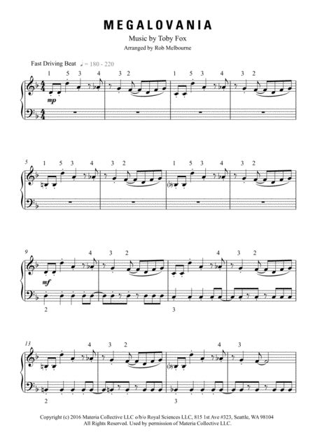 Megalovania By Toby Fox Easy Piano Digital Sheet Music Off