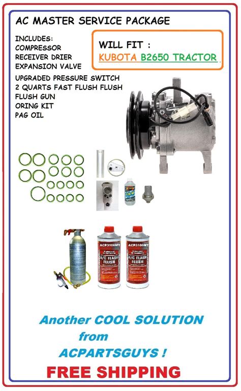 New Compressor Drier Valve Flush Kit For Kubota B Tractor Rd