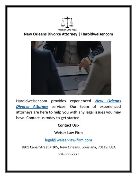 New Orleans Divorce Attorney | Haroldweiser.com by Weiser Law Firm - Issuu