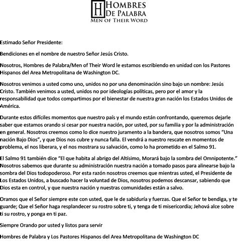 Carta Al Presidente Espanol